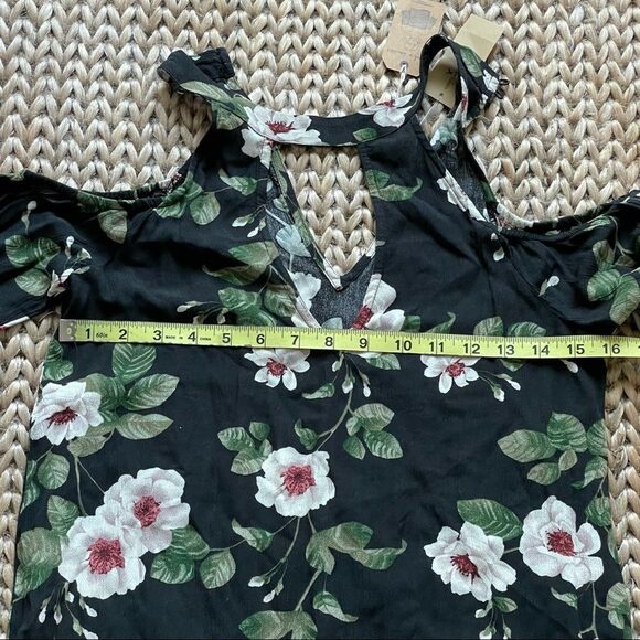 NWT American Eagle Cold Shoulder CutOut Long Sleeve Floral Dress Halter Neck XXS - Picture 12 of 15